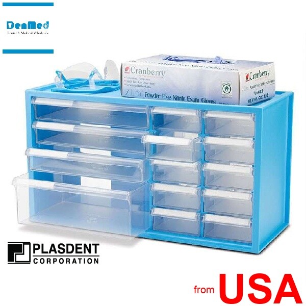 PLASDENT Countertop Storage Cabinet with 14 Drawers -#DRA14-2N NEON BLUE 423800