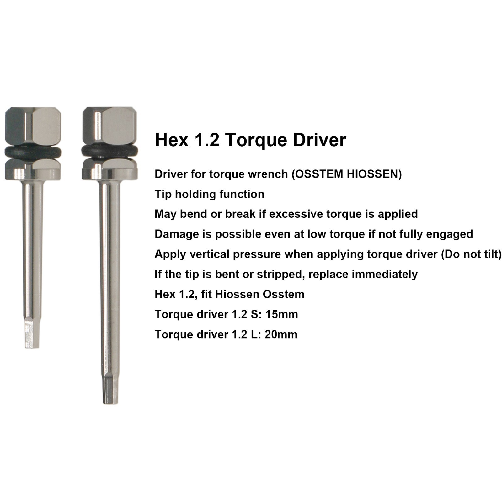 Implant Driver Hex 1.2 Fits Hiossen Osstem Manual Hand Torque Wrench Ratchet