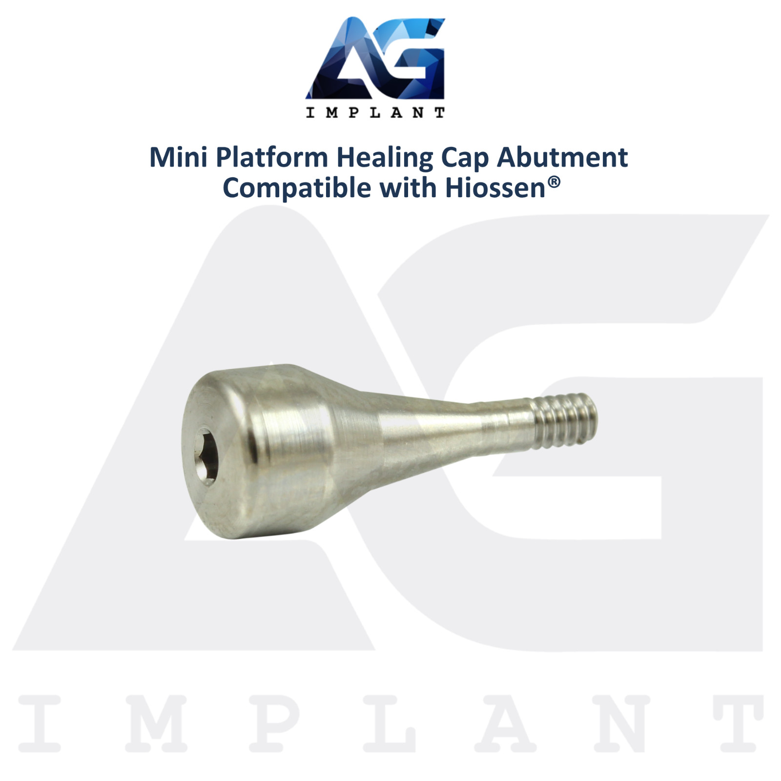 Dental Titanium Healing Cap Prosthetic Mini Platform 2.1mm Hiossen Compatible