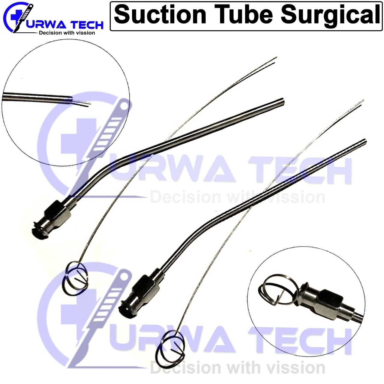 ENT Micro Suction Tip Set Of 2 Cannula 2.5mm(12G), 2.0mm(14G) ENT Instruments