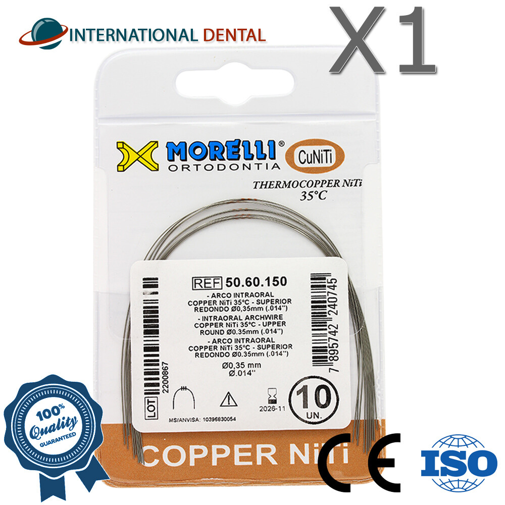 Orthodontic Dental Morelli Intraoral Archwire Thermo Copper NiTi 35° Round