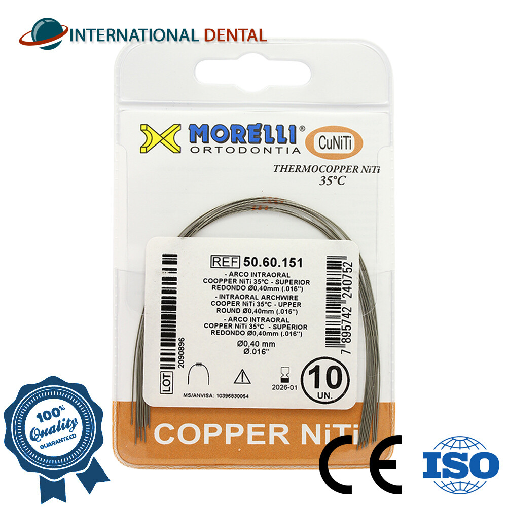 Orthodontic Dental Morelli Intraoral Archwire Thermo Copper NiTi 35° Round