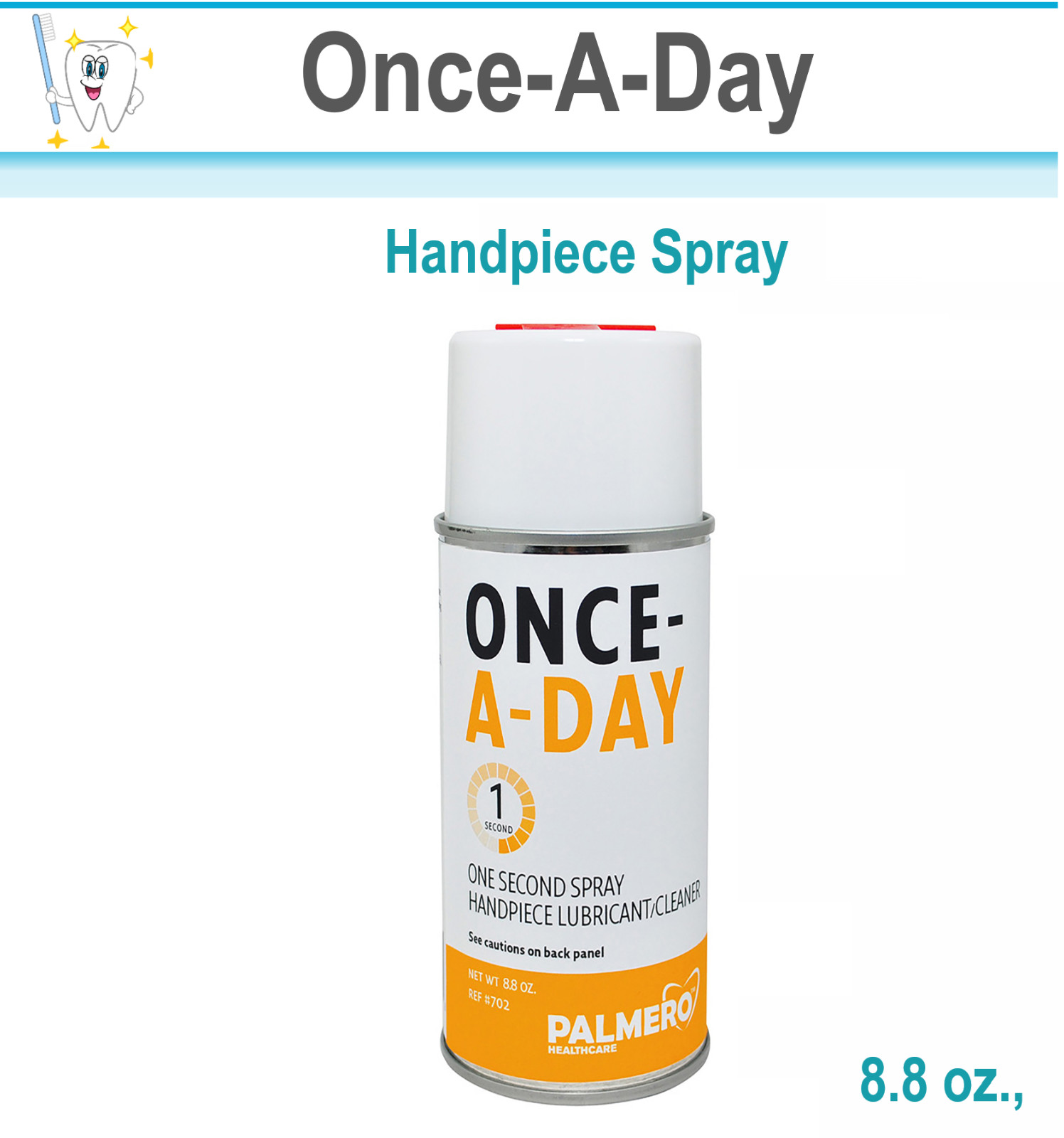Dental PALMERO ONCE-A-DAY ONE SECOND SPRAY 8.8 oz. Can, Handpiece Lubricant