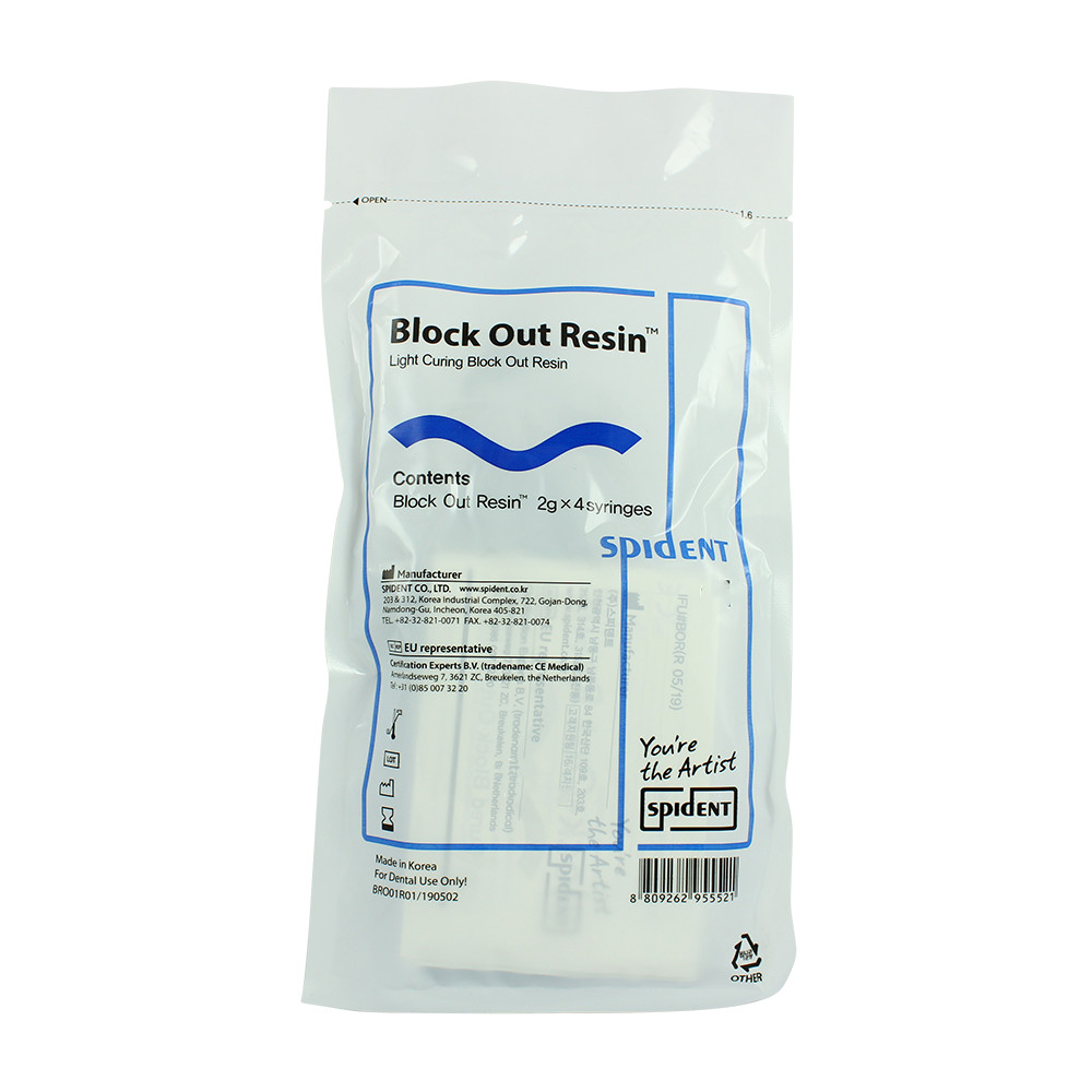 Dental Lab Versatile Spident Light Cure Blue Block-Out Resin 4×1.2ml Syringes