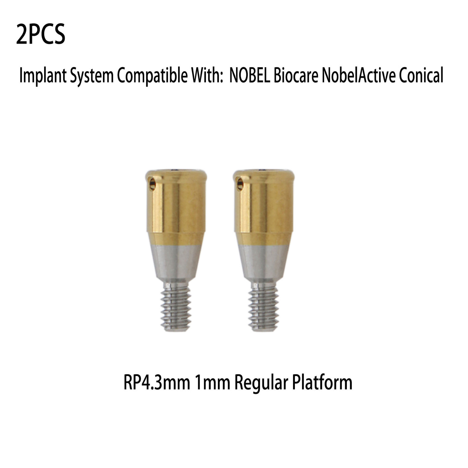 Dental for Nobel Active RP 1mm Regular Abutment Male Caps Kit Remove Insert Tool