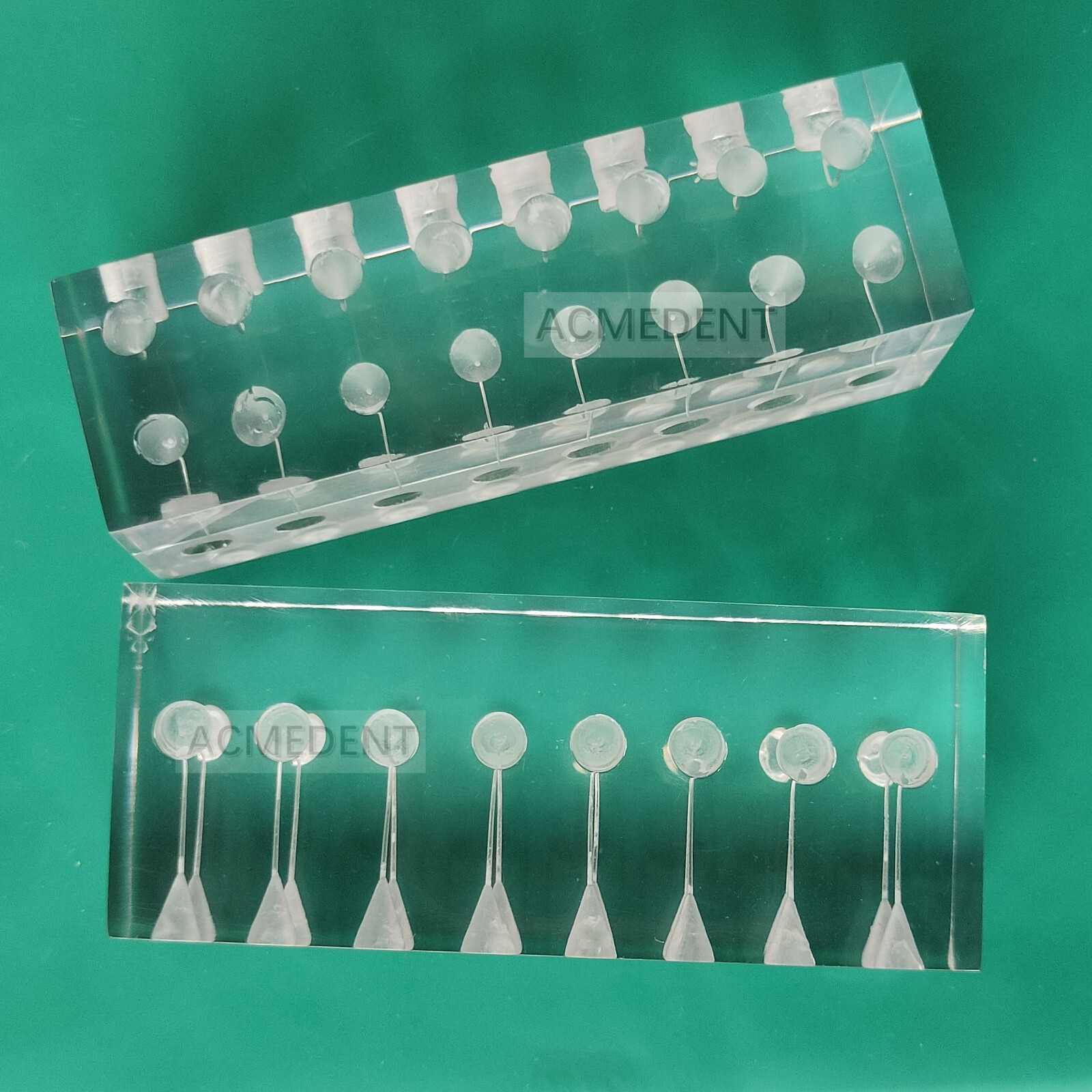 Dental Endo Files Practise Blocks Curved Combined 16-Root Canal Clear RCT Block
