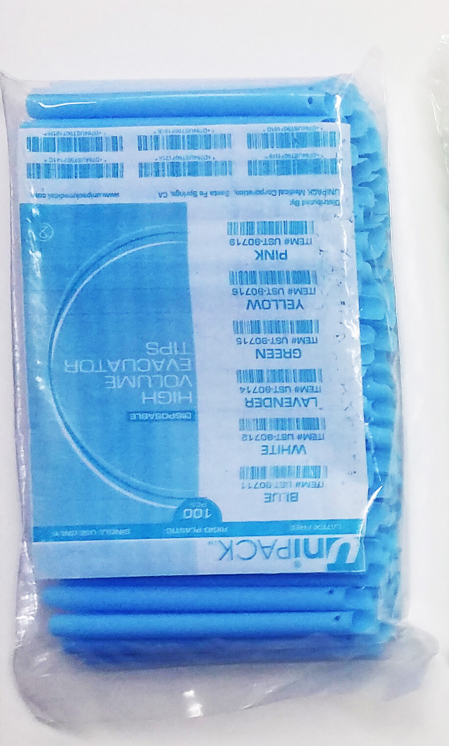 100 Blue HVE EVACUATION VENTED UNVENTED DENTAL EVACUATOR TIPS SUCTION