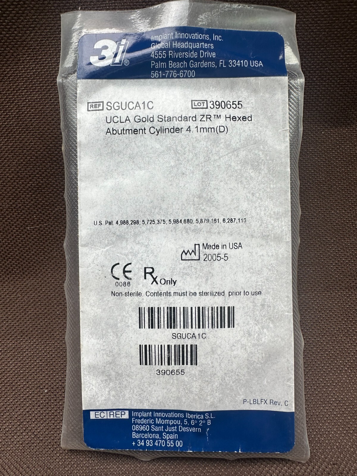 3i UCLA Gold Standard ZR Hexed Abutment Cylinder 4.1mm