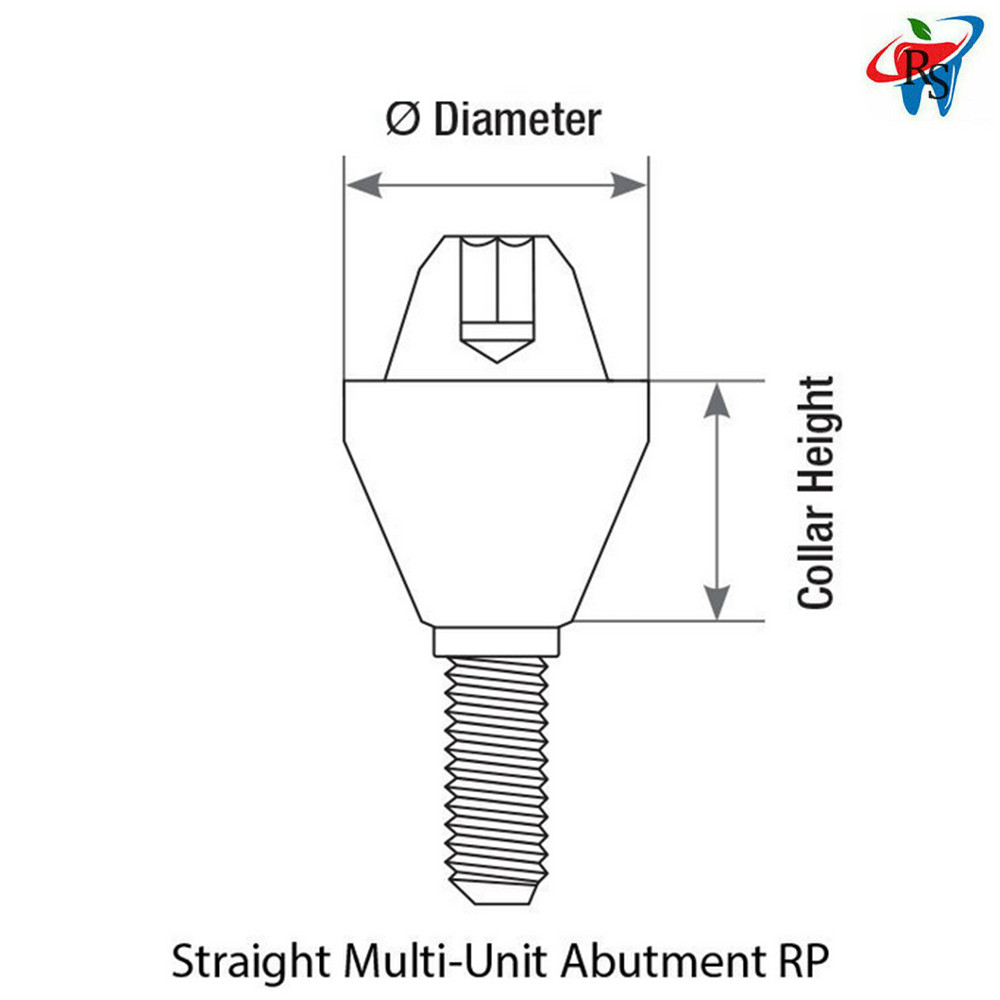 10 Prosthetic Straight Multi Unit 1.6 RP Conical Connection 2.65 Dental Titanium