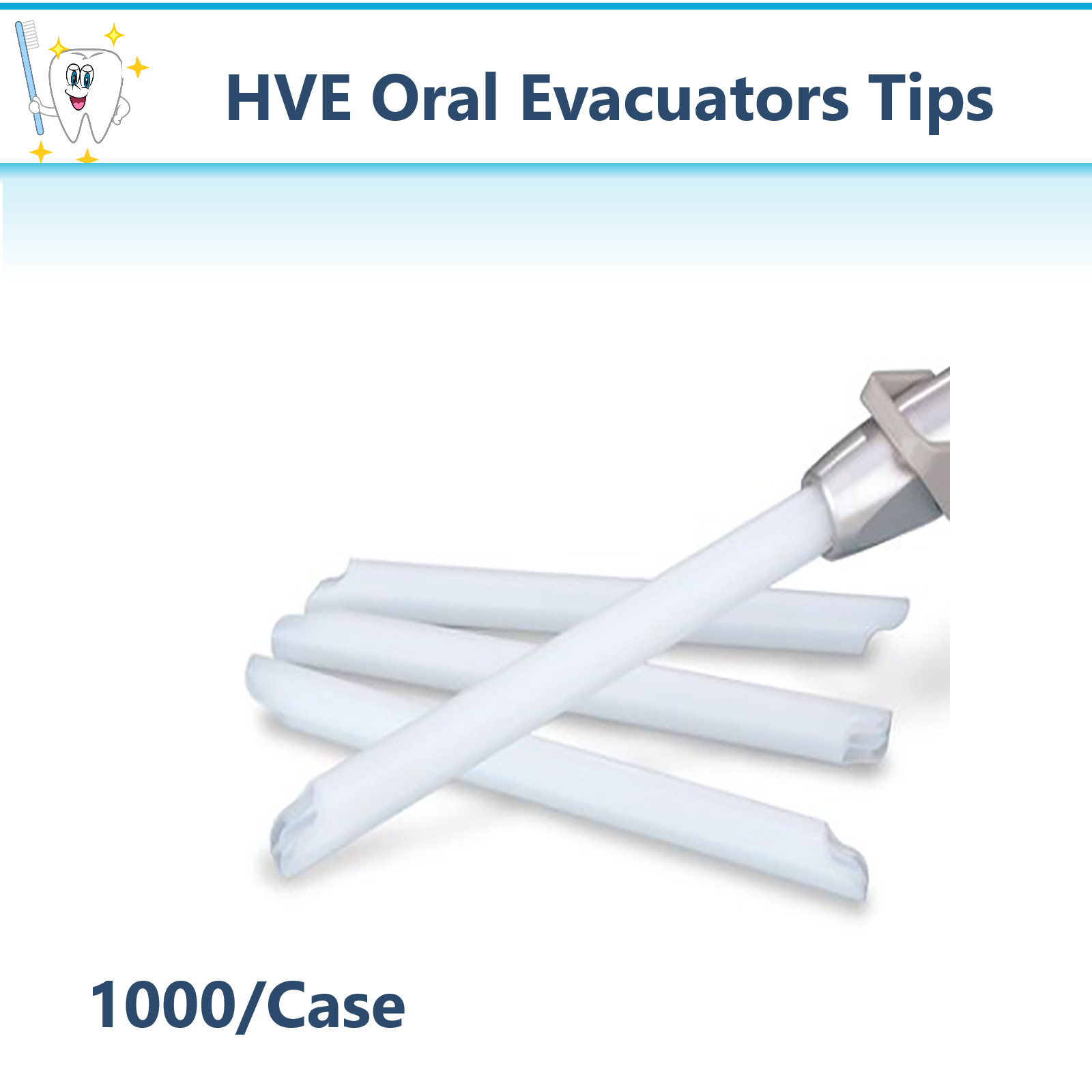 Dental Disposable HVE Tips Oral Evacuators Tips Vented White HVE Tips, 1000/Case