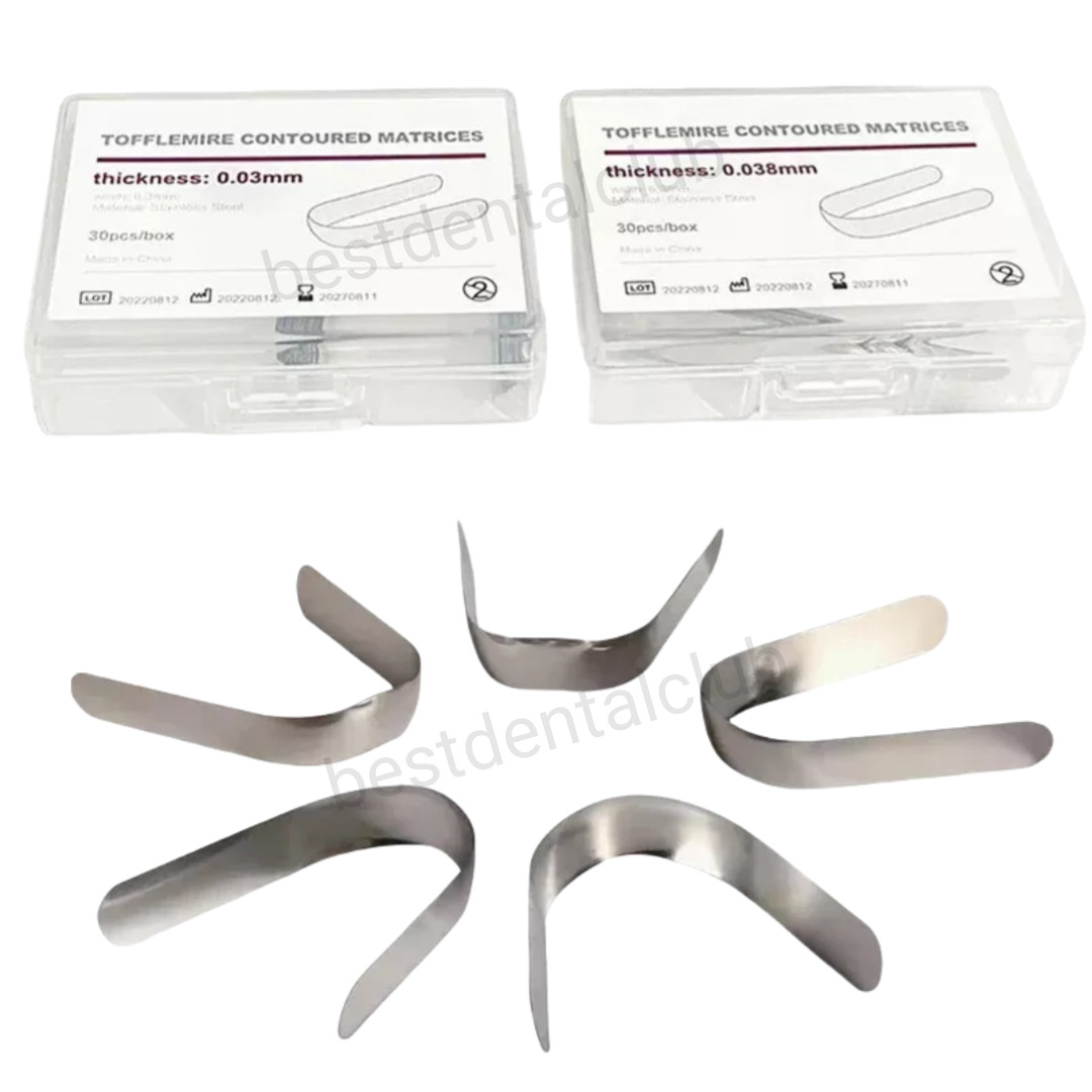 Dental Tofflemire Contoured Matrices Stainless Steel Premolar Matrix Bands