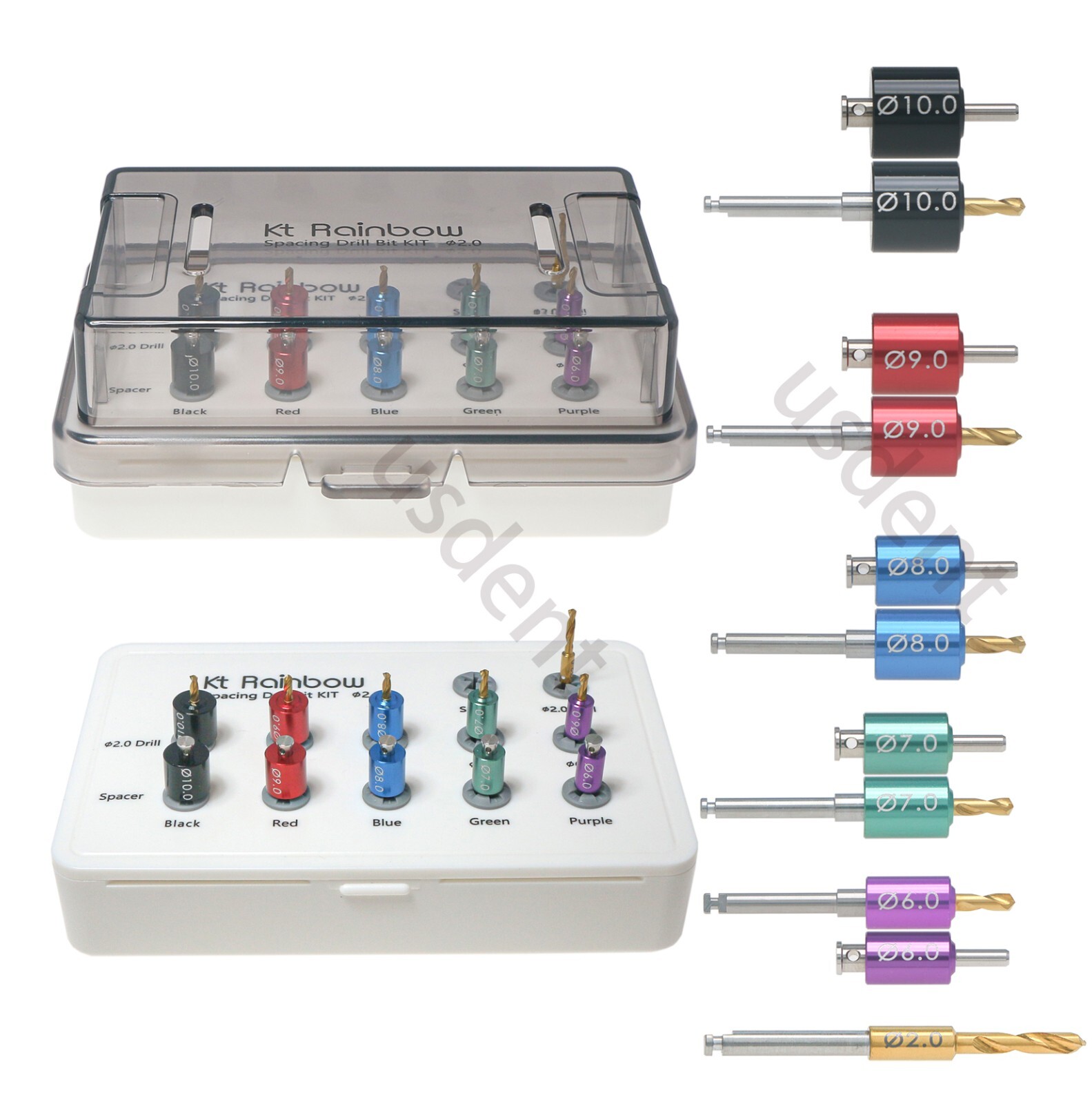 Dental Implant Positioning Guide Kit 11pcs Space Drills & Pilot Pins 6mm to 10mm
