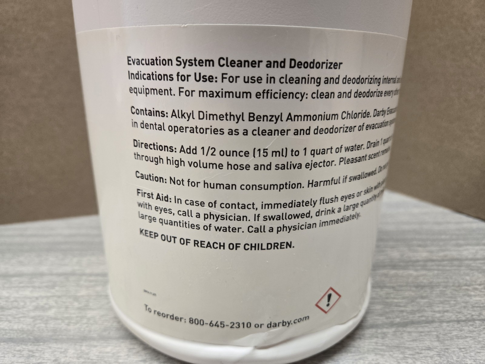 Darby 9512055 Evacuation System Cleaner and Deodorizer- 1 Gallon- Exp 07/30/2027