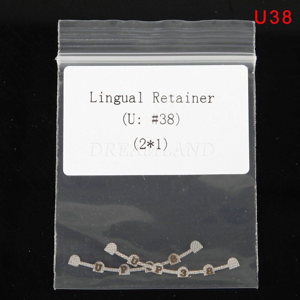 2 Pcs Dental Ortho Lingual Retainer Splits Wire Mesh Mark Backing Upper/Lower
