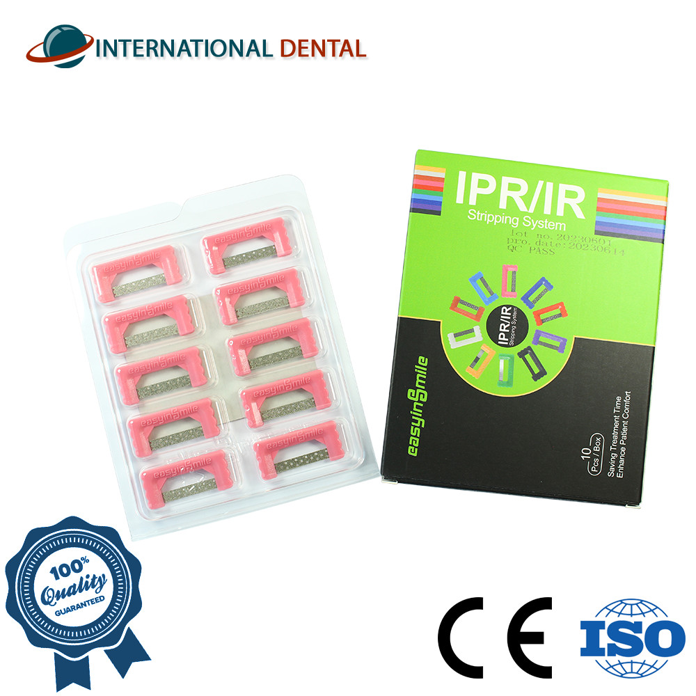 Dental Orthodontic EasyinSmile Widener Bright Pink IPR Strips Set 10pcs 4mm