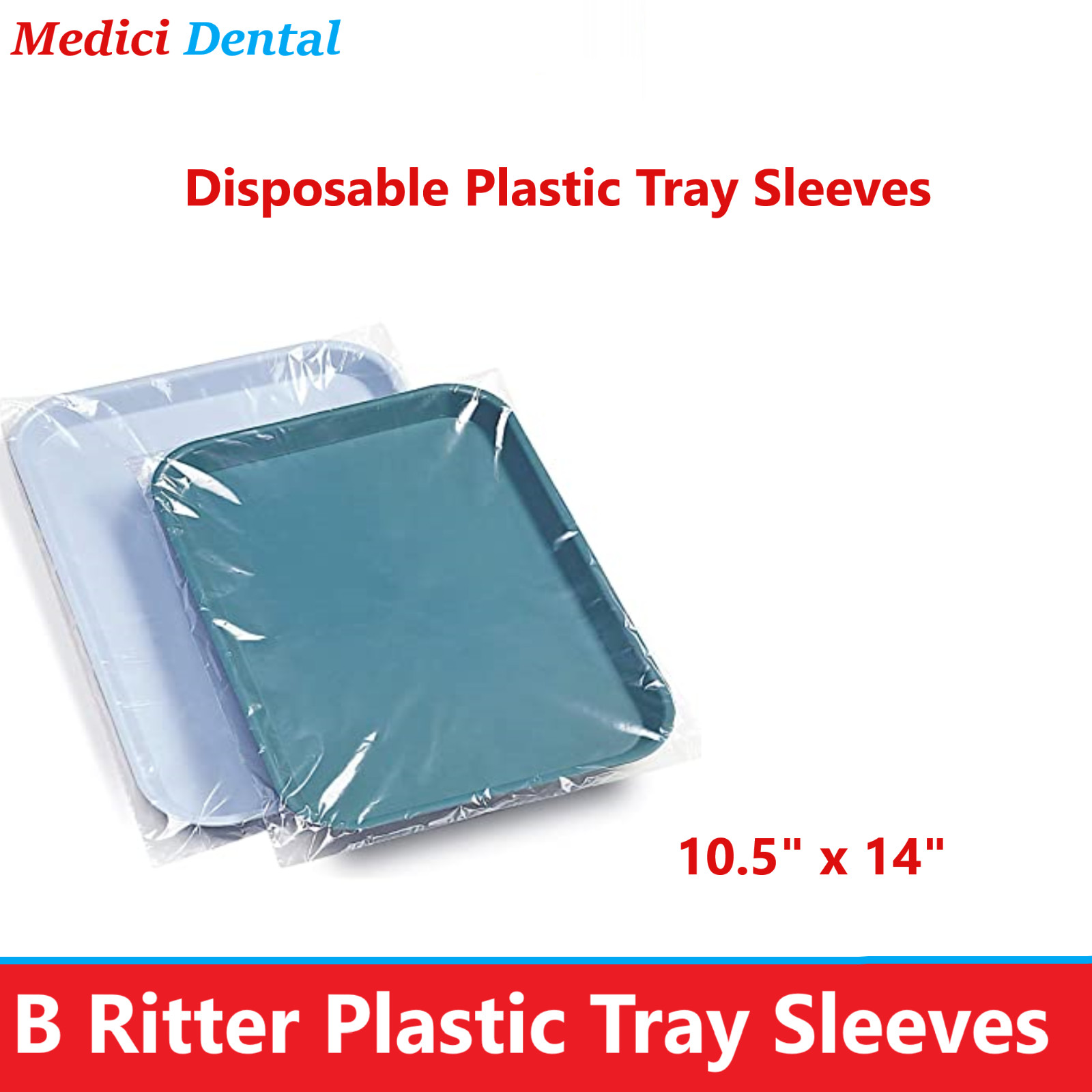 Dental Tray Sleeves For B Ritter Tray Clear Plastic Cover 10.5″ x 14″, F “Mini”