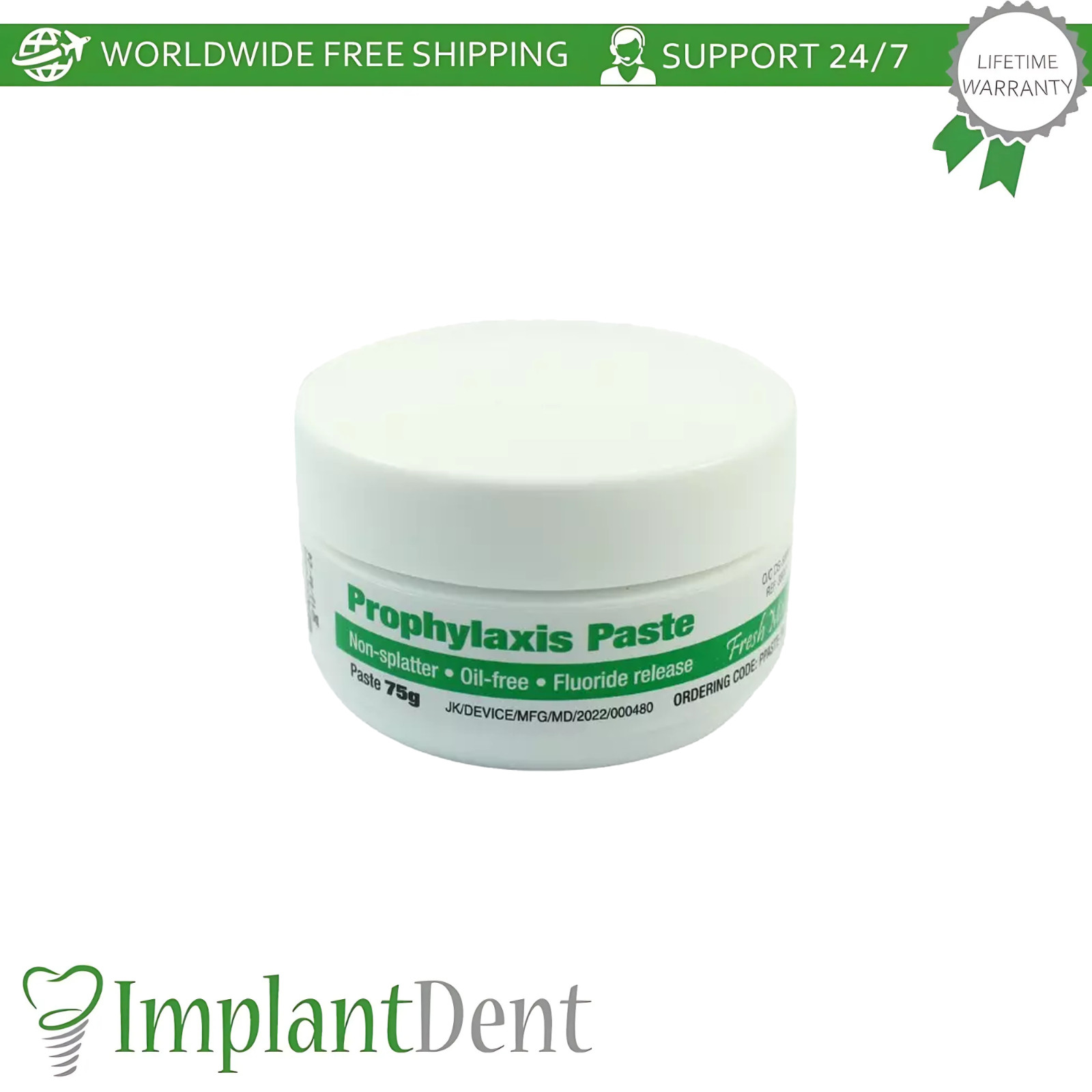 Dental Prophy Prophylaxis Paste 75g Fresh Mint Dual Purpose Stain Removal