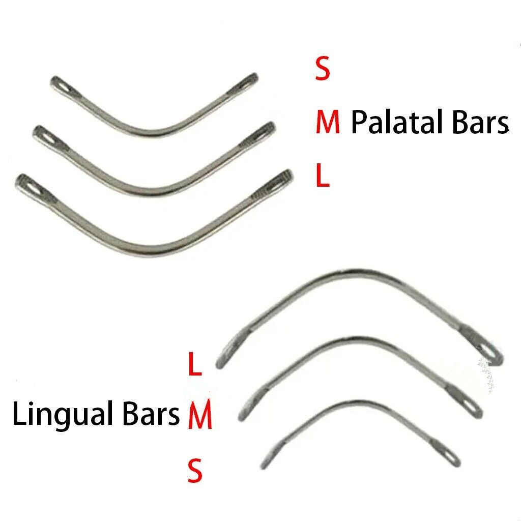 Dental Instrument Lingual Bars/Palatal Bars Stainless Steel Upper/Lower S M L