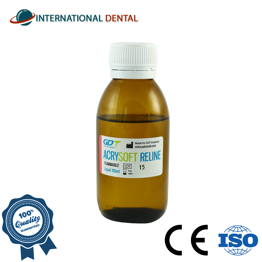 GDT AcrySoft Denture Reline & Tissue Conditioner Powder 2x50g + Liquid 100ml