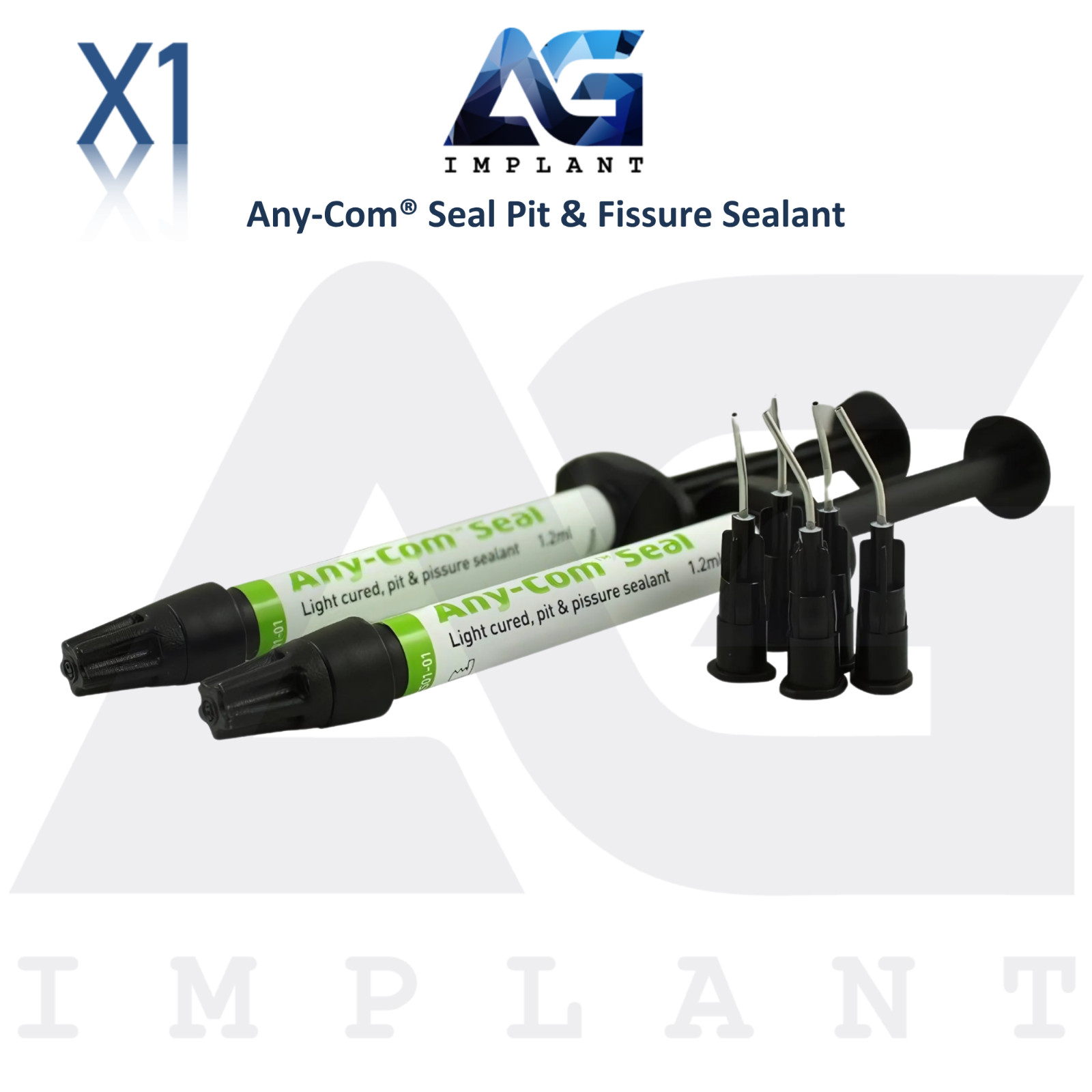 2pcs Any-Com® Seal Pit & F!ssure Sealant 1.2g Dental Restorations Light Cure