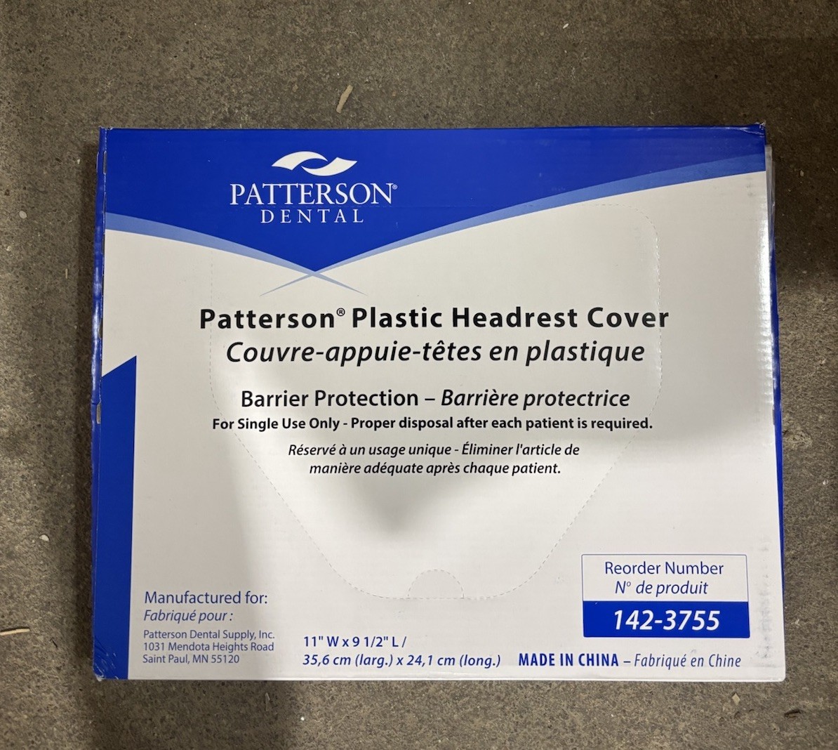 Patterson Dental Plastic Headrest Covers 11″ x 9.5″ Barrier Protection 250/Box