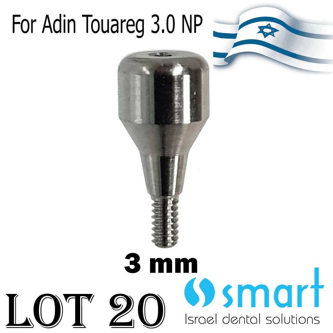 Lot x20 Adin Touareg CloseFit 2.0mm NP 3.0 Healing cap 3mm height