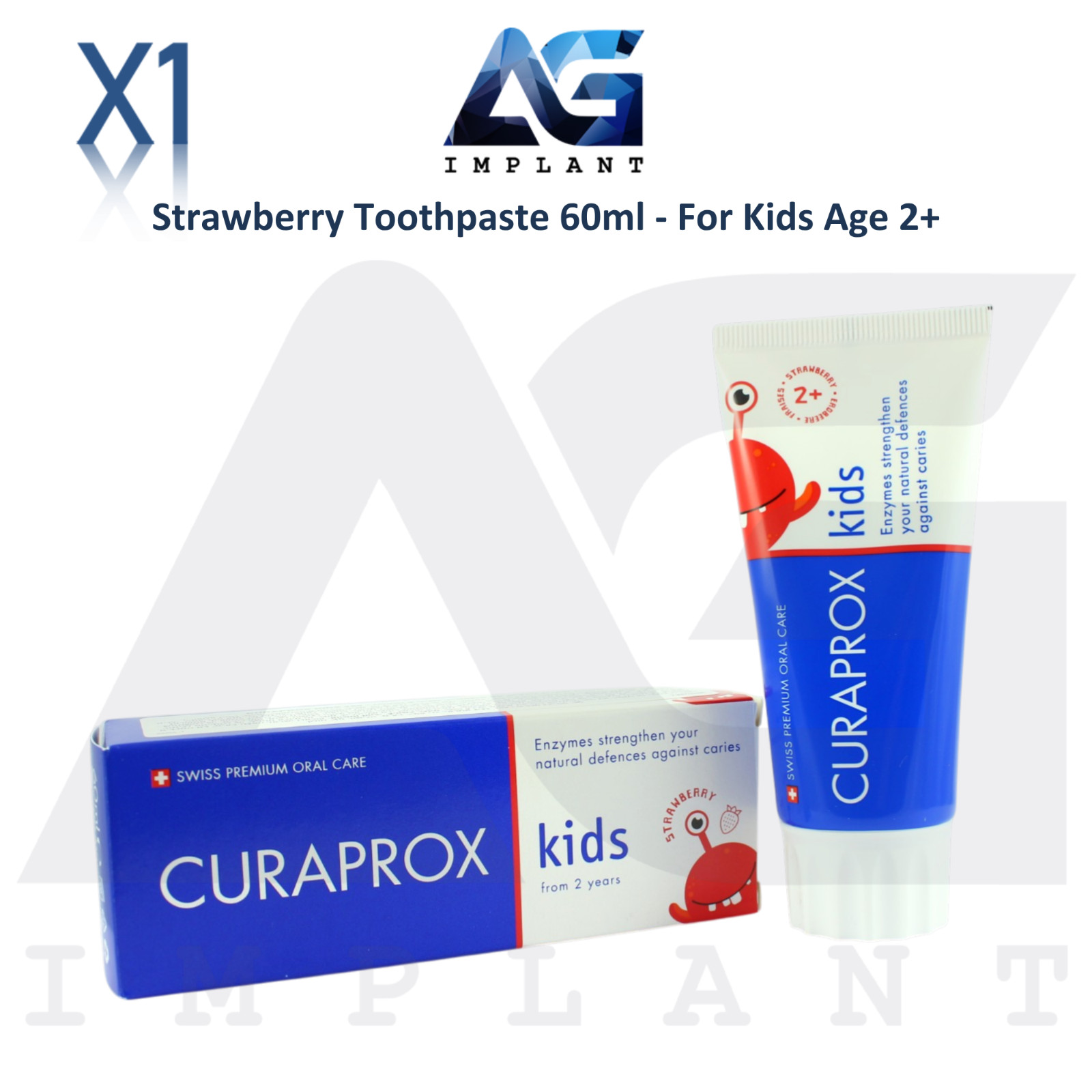 Curaprox Kids Strawberry Toothpaste 60ml Age 2+ Daily Oral Care