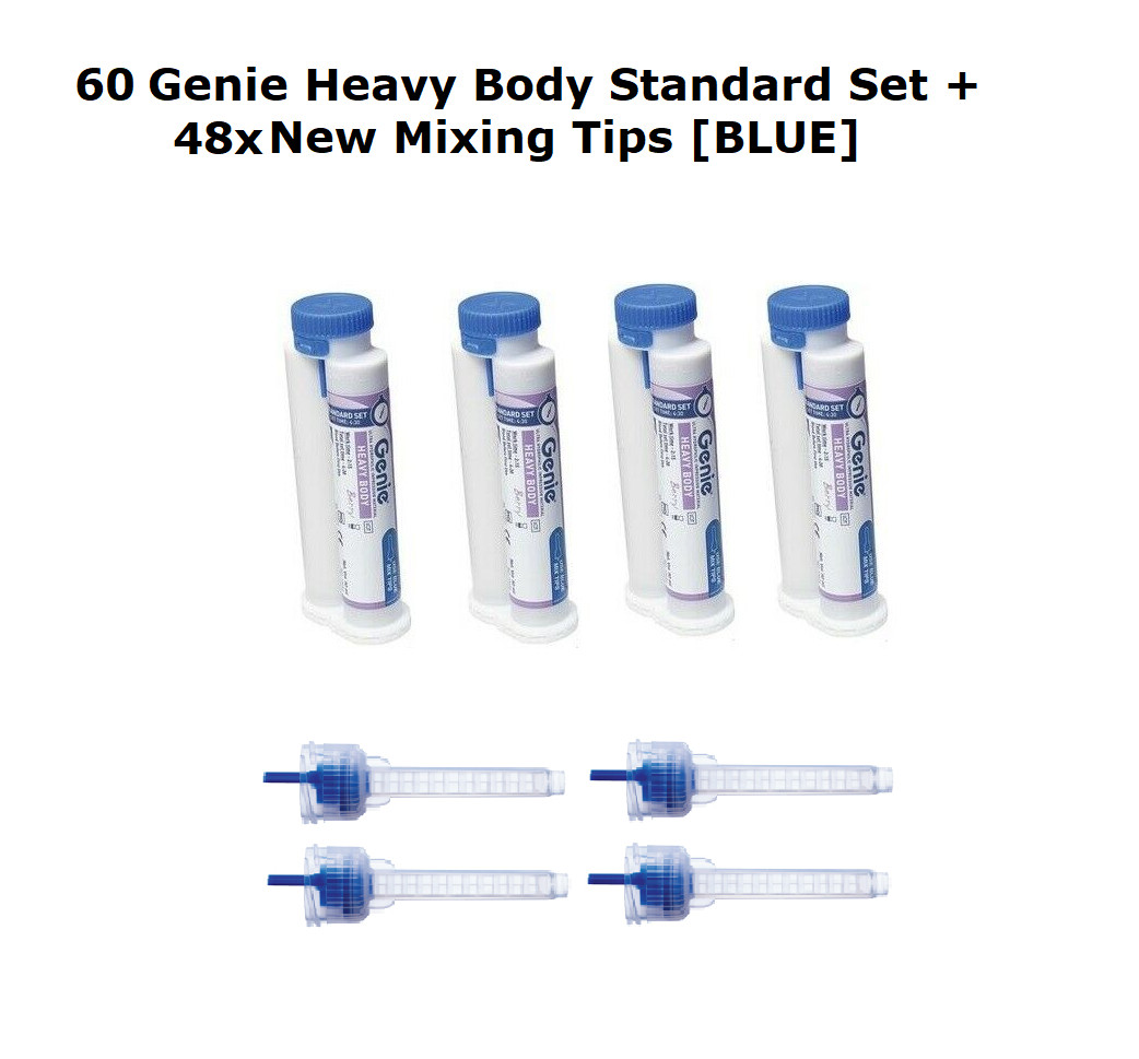 Genie 60x50mL cartridges Impression Material Heavy Body Standard set + 48 Tips