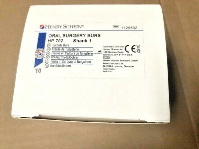 Dental Oral Surgery Burs HP 702 shank 1 Made in England
