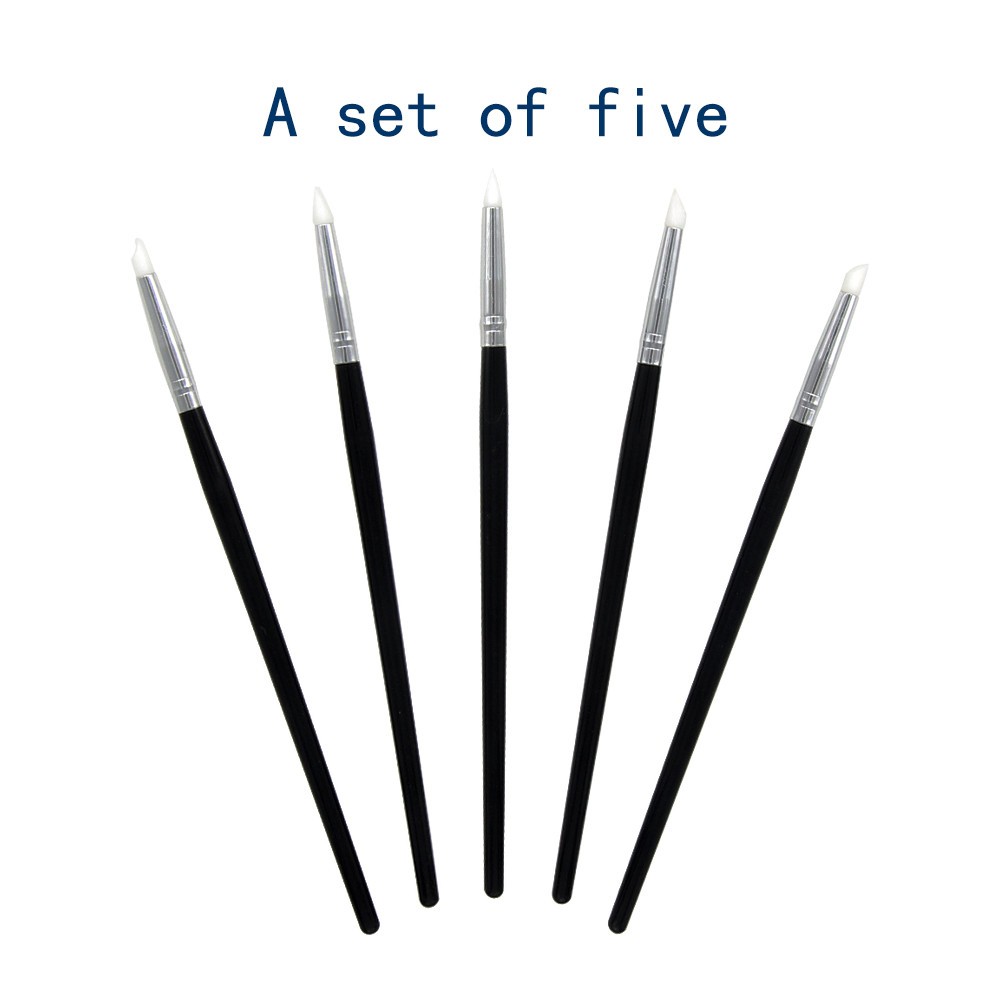 5pcs/Set Dental Composite Resin Porcelain Brush Pens Shaping Silicone Tooth Tool