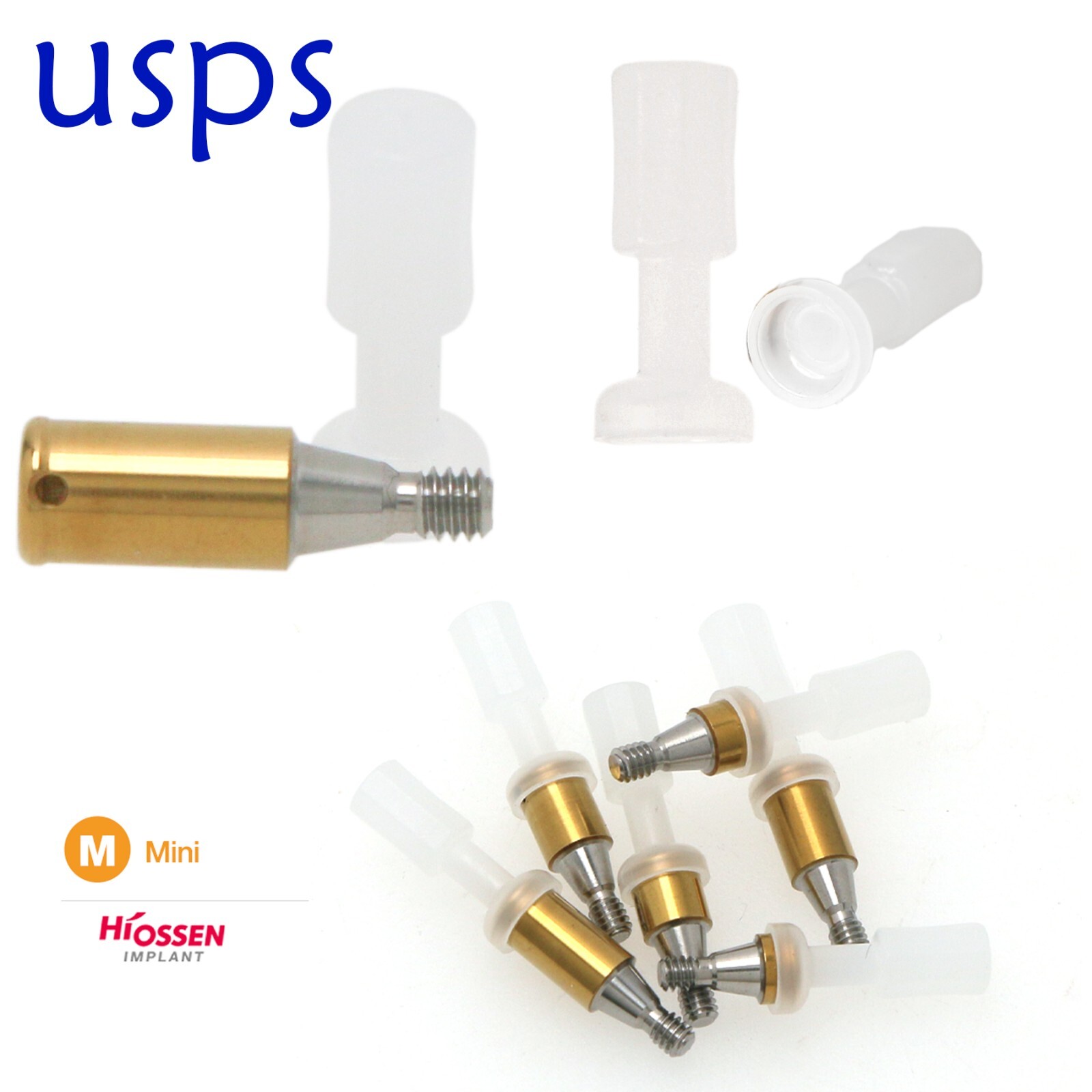 US Dental Hiossen ET Mini Overdenture Locator Abutment & Male Cap Inserts Tools