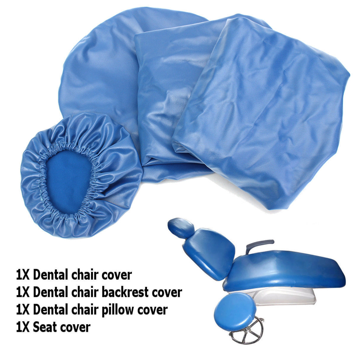 4Pcs Dental Unit Chair Cover Seat Sleeves PU Leather Elastic Protector Washable