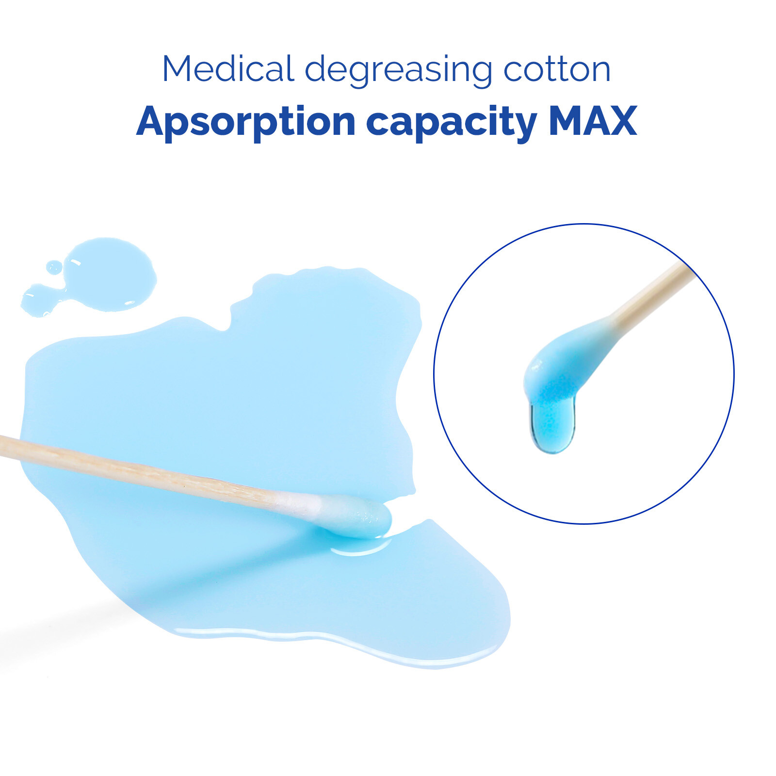 JMU Cotton Swabs 3″Cotton Tipped Q Tip Applicators Wooden Handle Medical