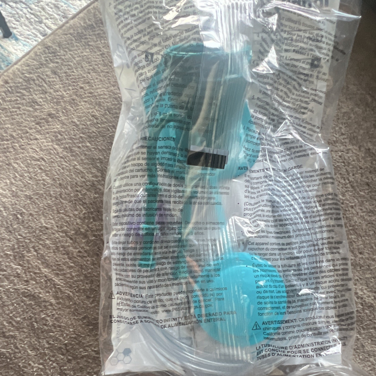 Moog Infinity 1200 ml Enteral Pump Delivery Set ENFit Connector INF1200-E