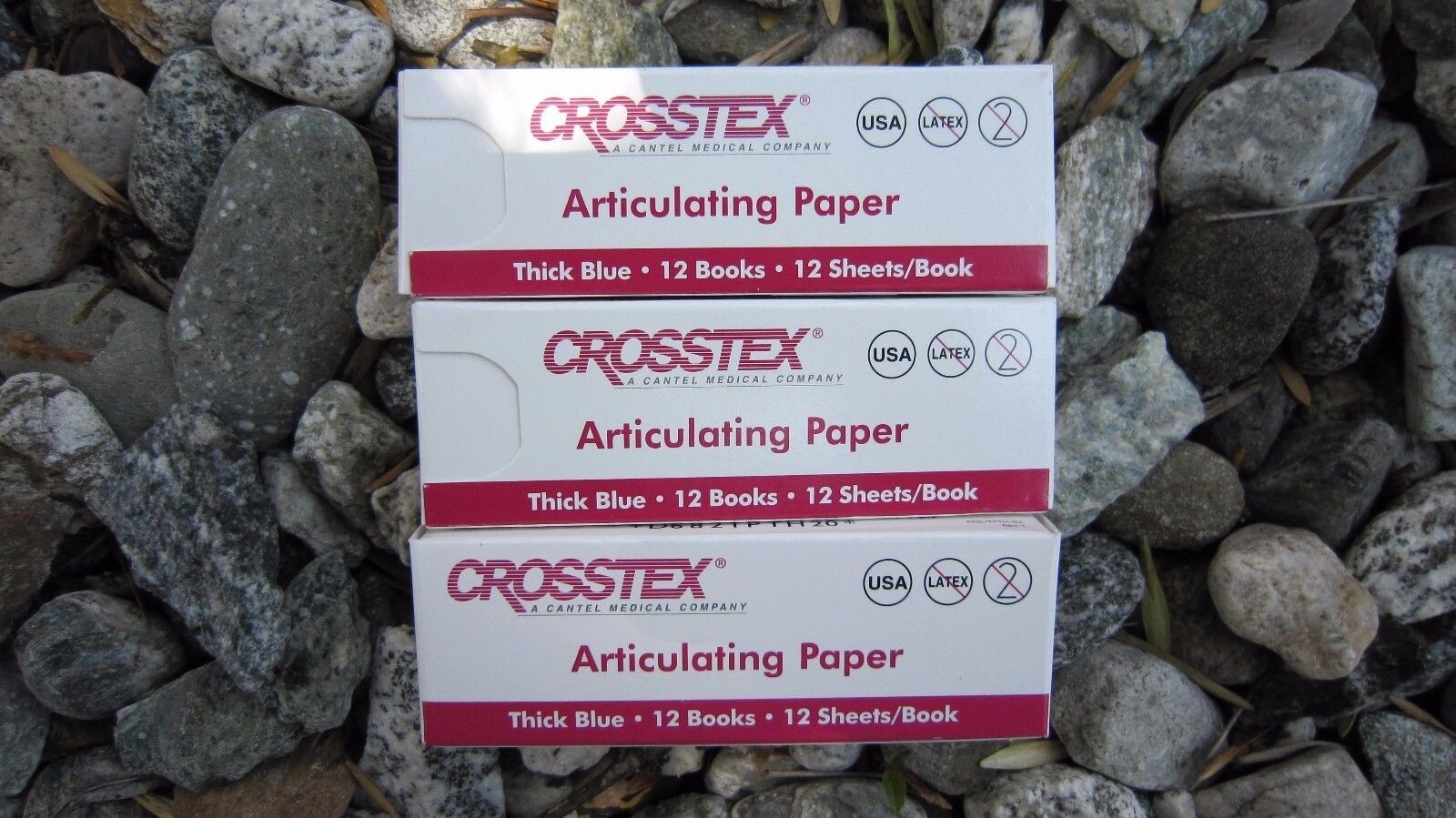 TPTH Crosstex Articulating Paper Thick 0031”/79 Microns 144/Pcs Blue X 3 Boxes