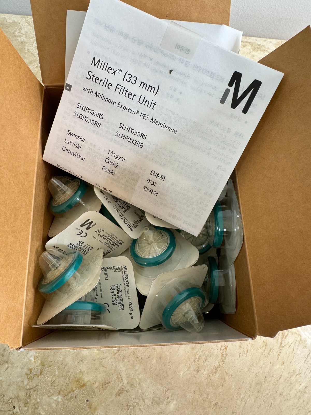 Millipore SLGP033RS Millex GP Filter Unit 33mm Express PES Membrane 0.22um 17519
