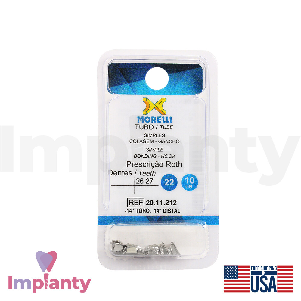 Morelli Orthodontics Simple Buccal Tube Non-Conventional Hook 10pcs Metal Roth