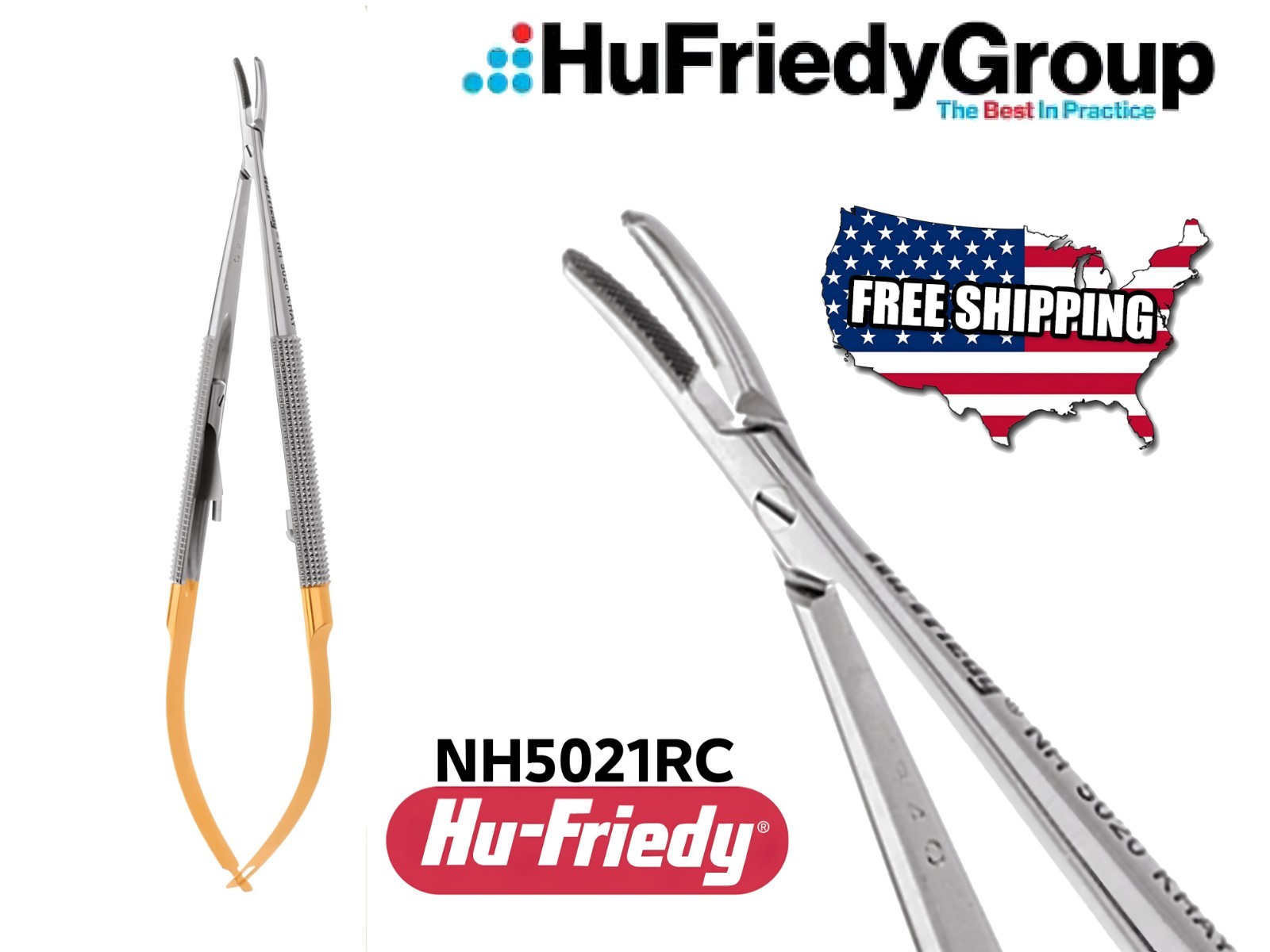 Hu-Friedy Curved Castroviejo Perma Sharp™ Needle Holder, 14 cm (5.5″) NH5021RC