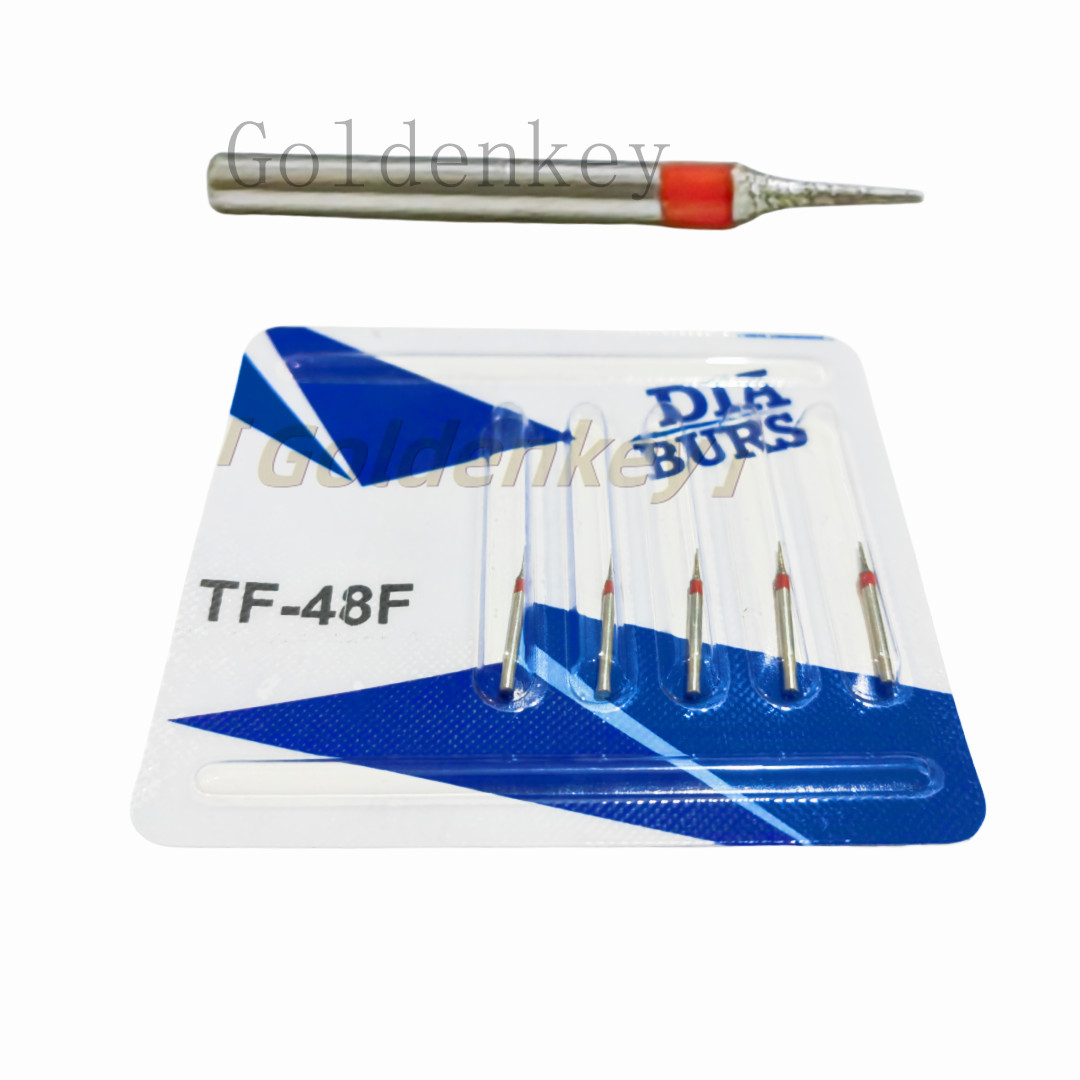 TF Type Fine Dental Diamond Burs High Speed Handpiece Friction Grip 5Pcs/Card