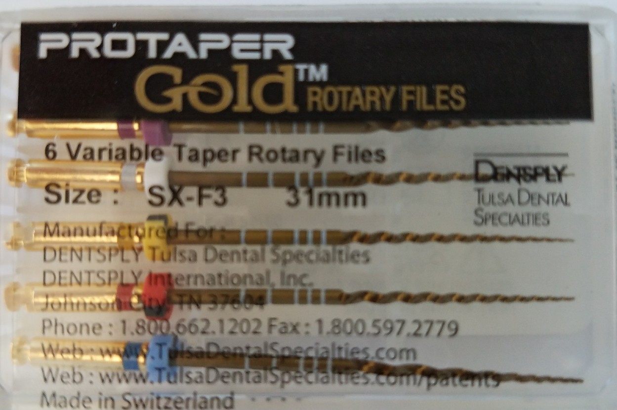 Protaper Gold Rotary Files 21 mm SX-F3 Dentsply Tulsa Assorted Endodontics Endo