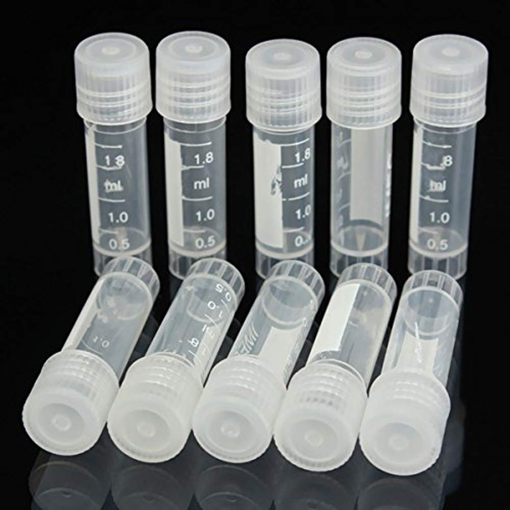 CynKen 20pcs 2ml Graduated Plastic Cryovial Cryogenic Vial Tube Self…