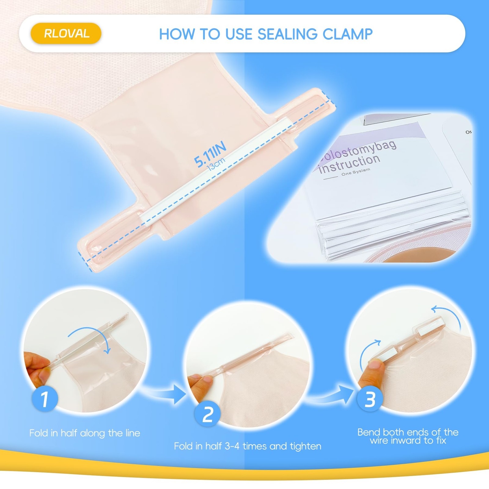 20 PCS Colostomy Bags, Ostomy Supplies, one Piece Drainable One-piece Model