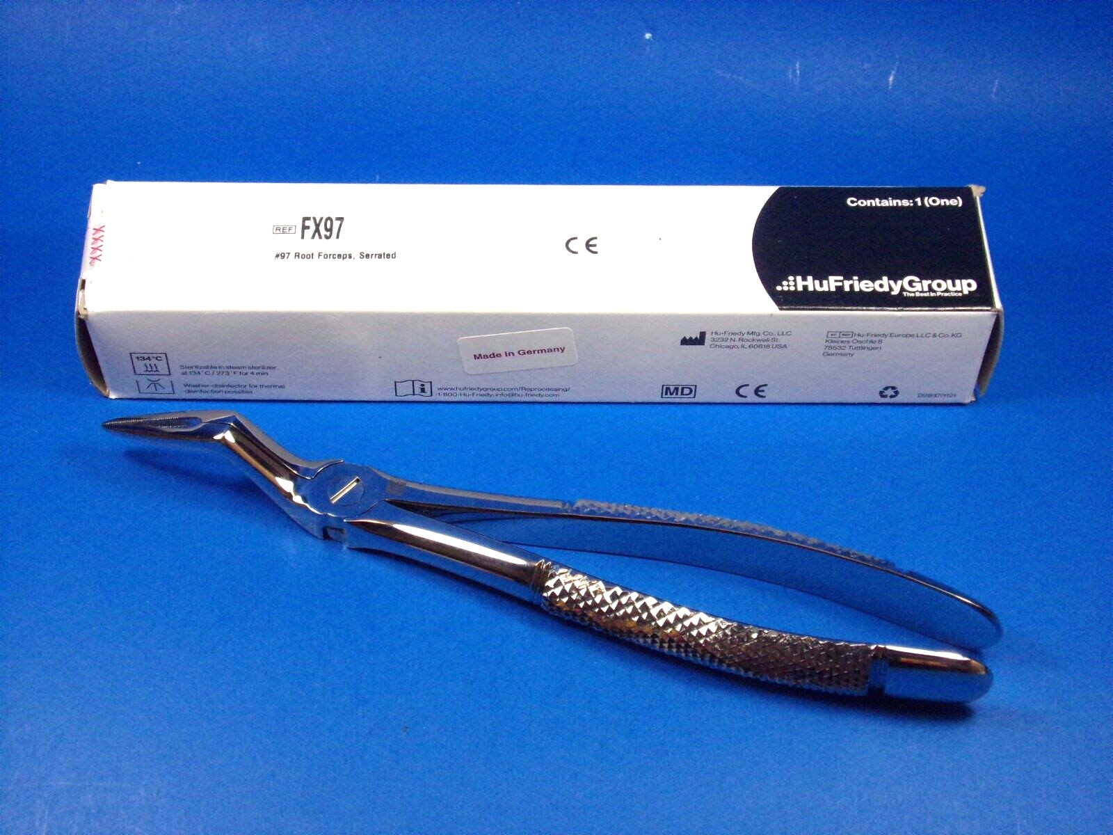 Dental #97 European Style Upper Roots Forcep Serrated FX97 HU FRIEDY