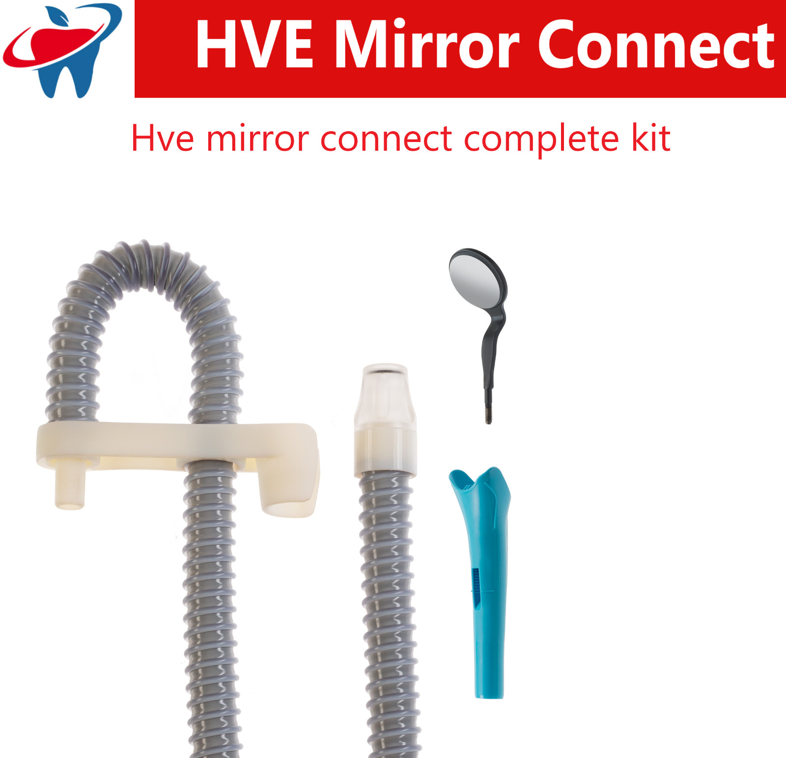 Dental HVE Mirror Connect Kit Refill, Connector HuFriedy Purevac Type Swivel
