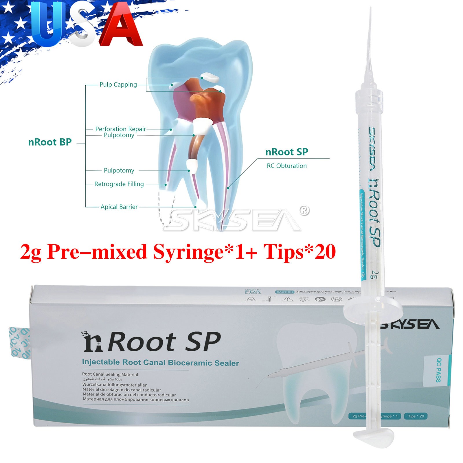 nRoot SP Dental Bioceramic Root Canal Sealing Composite Fill Material 2 g/pcs