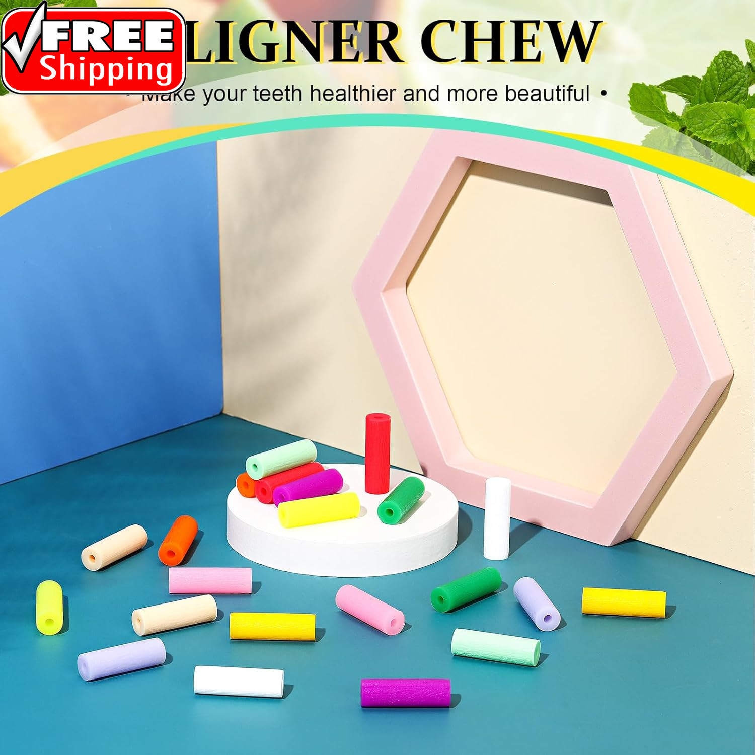 110 Pcs Aligner Chew for Aligner Tray Seaters Silicone Chompers Teeth Dental Inv
