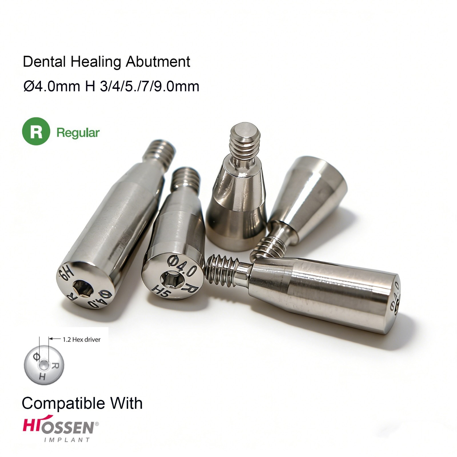 Dental Healing Abutment Mini Regular Cover Screw Fits Hiossen Implant 5/10/20Pcs