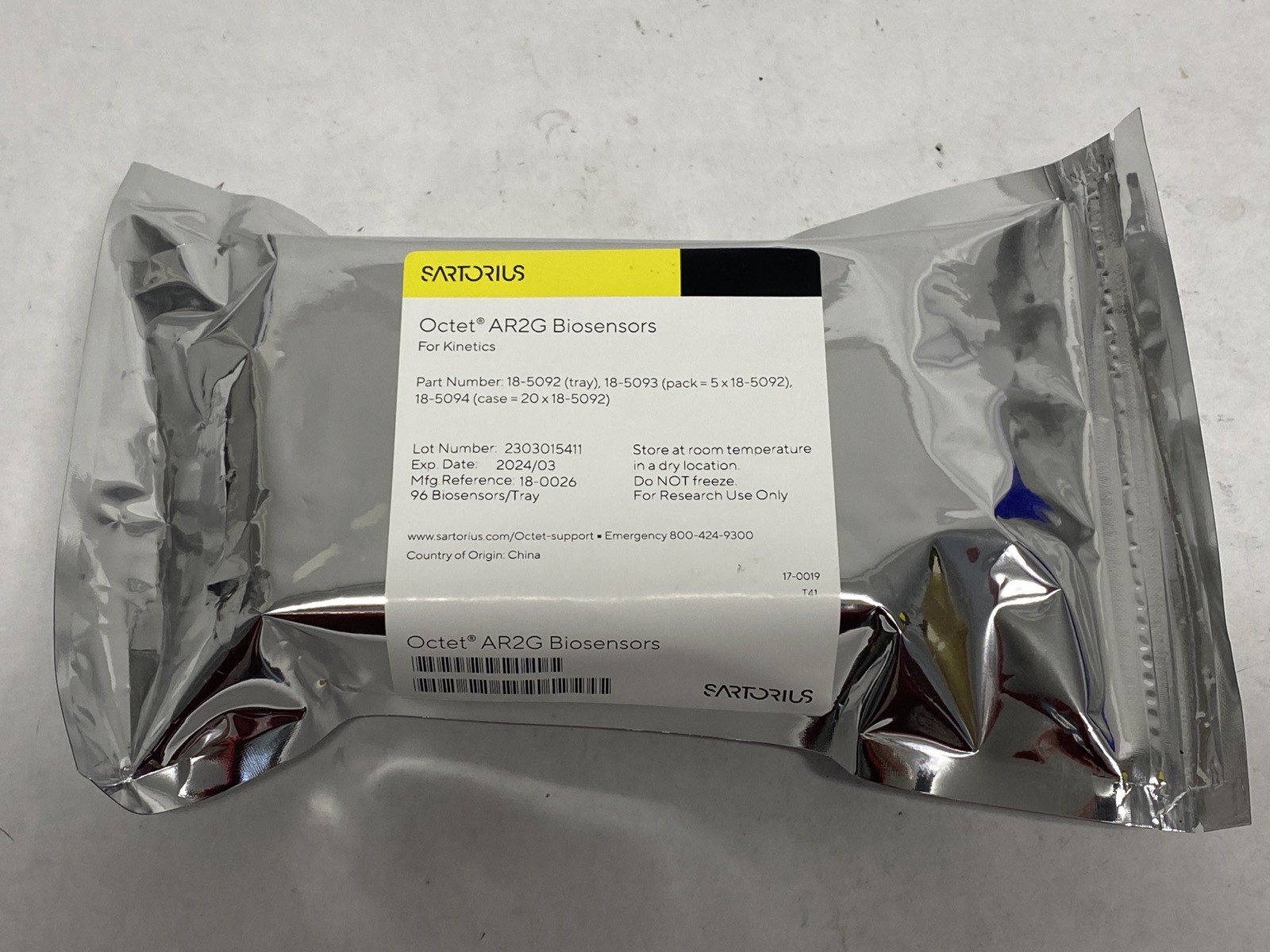 New SARTORIUS Octet AR2G Biosensor for Kinetics 96/Tray 18-5092