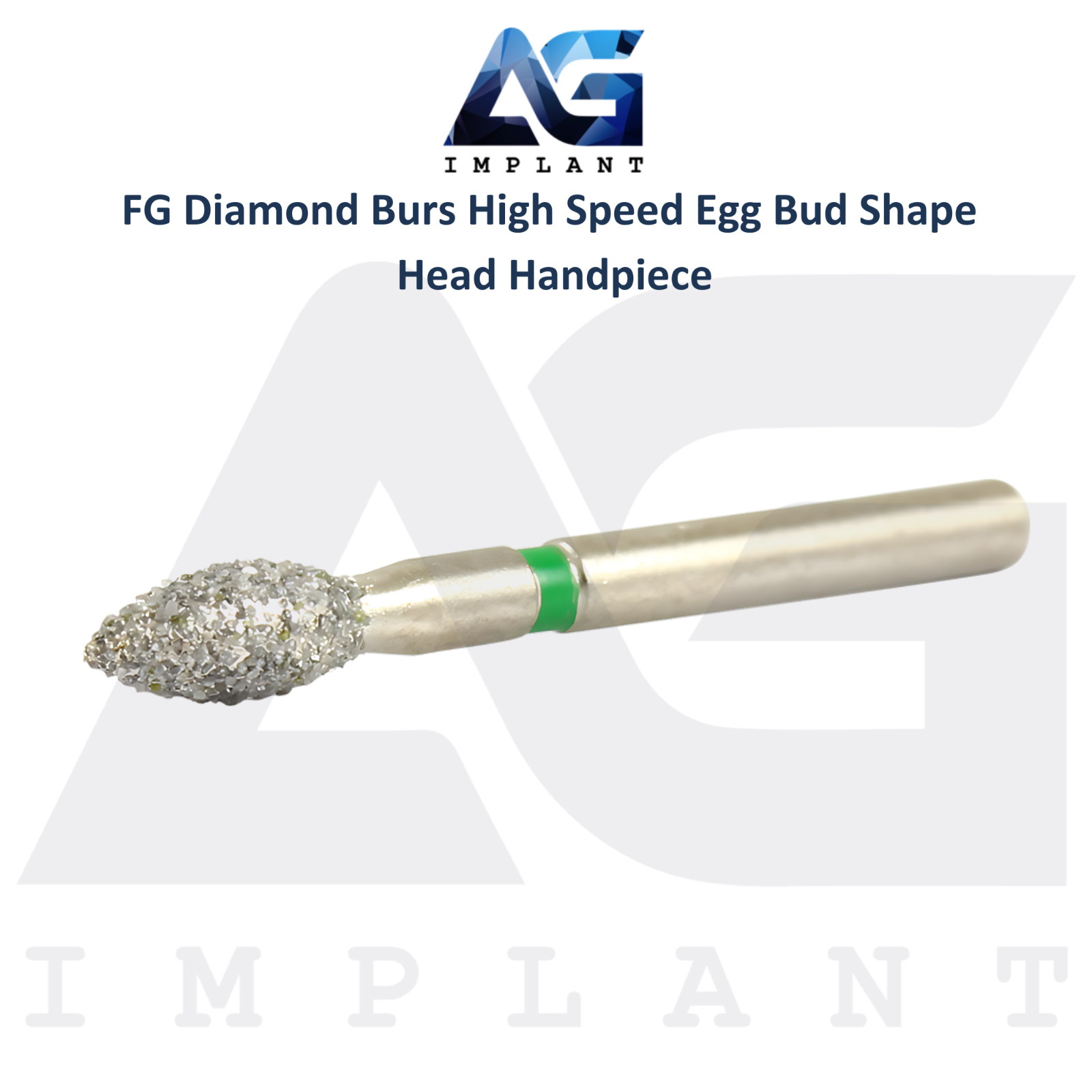 Dental FG Diamond Grit Burs High Speed Egg Bud Shape Head Handpiece 10pcs Tool