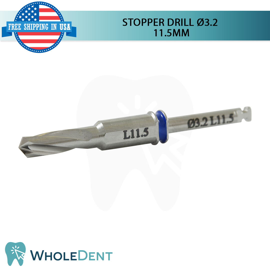 Set Of 5 Surgical Stopper Drills Ø3.2 And Guide Sleeve Dental Implant Drill